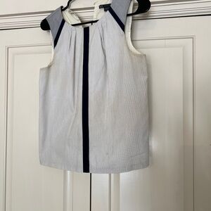 Armani Exchange Pinstripe Sleeveless Top with Black Detail